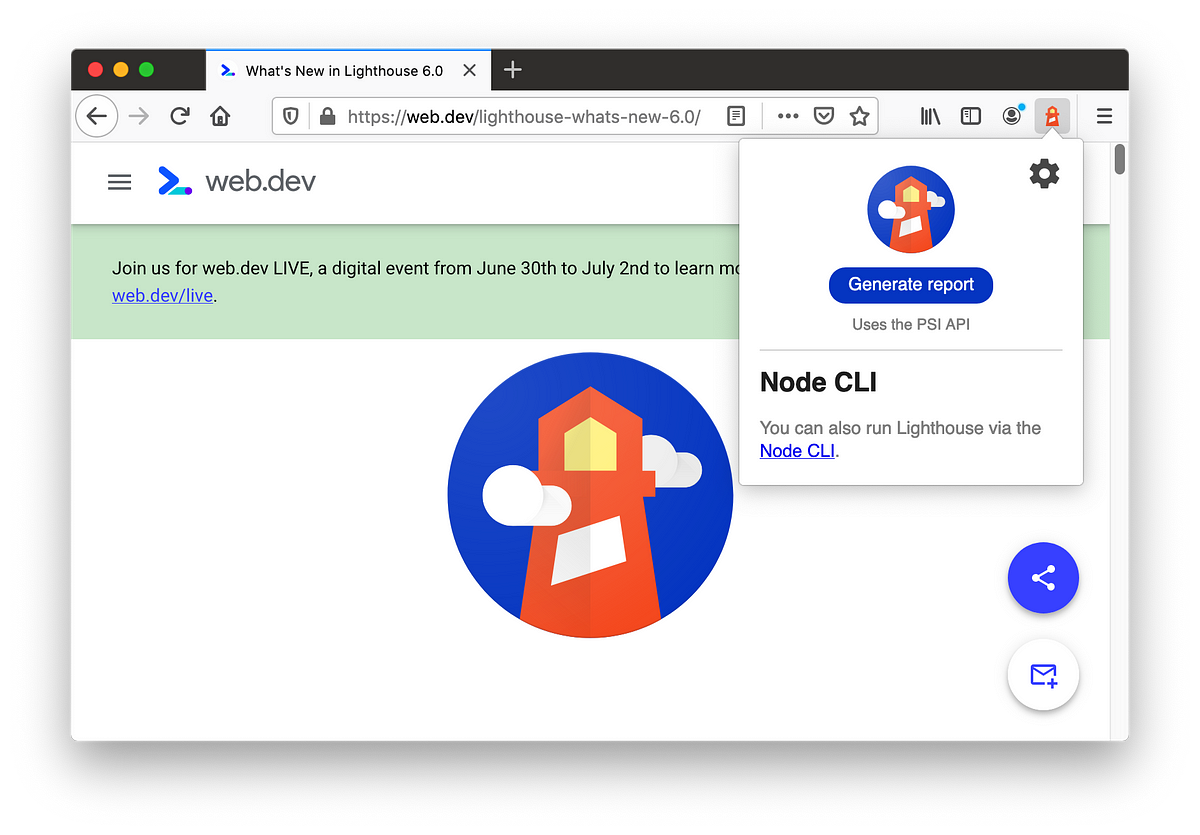 Google releases Lighthouse web dev extension for Firefox