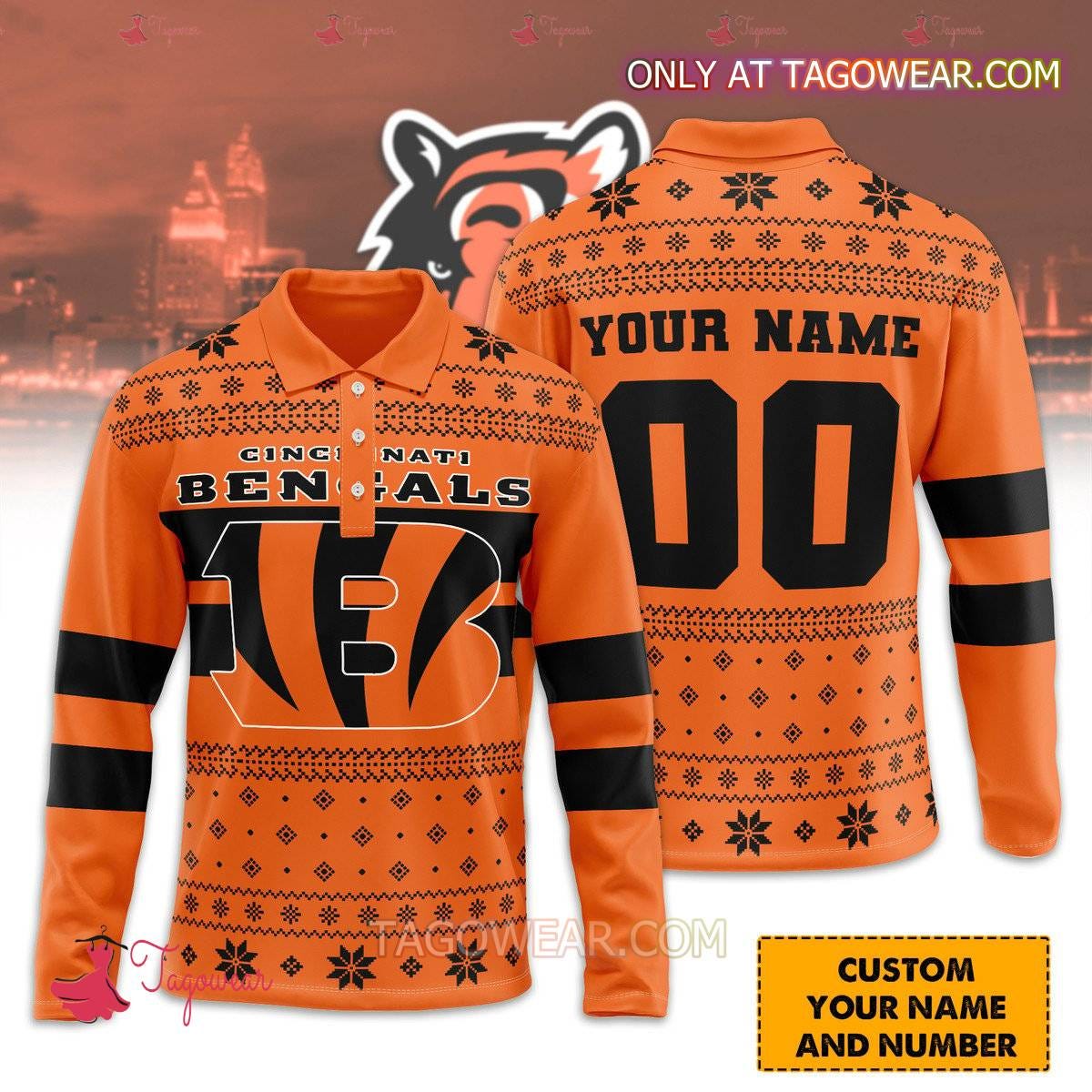 Cincinnati Bengals Custom Ugly Polo Long Sleeve by Quangvanchau