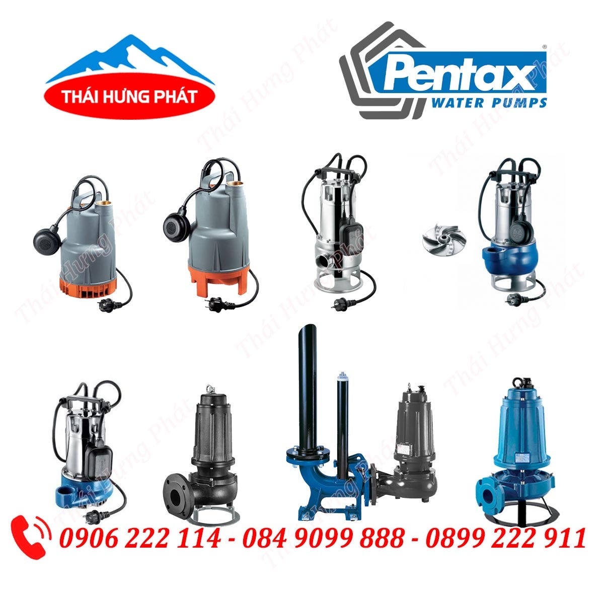 Bảng báo giá máy bơm chìm nước thải Pentax nhập khẩu chính hãng