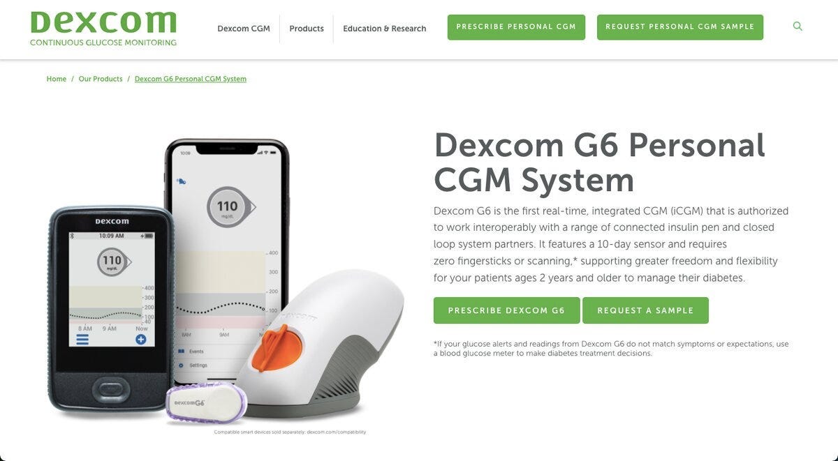 Dexcom G6 CGM – Glucose Monitoring System