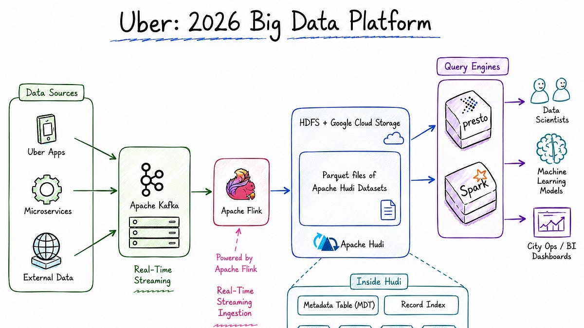How Uber Built Big Data System — From a Few TBs to 350 Petabytes with Sub-Hour Latency