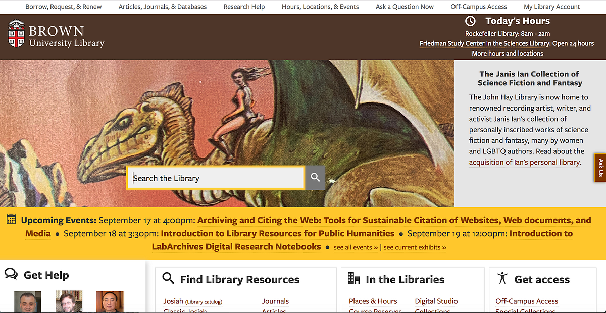 Labyrinthian Library. Brown’s library website is a bafflingly… | by ...