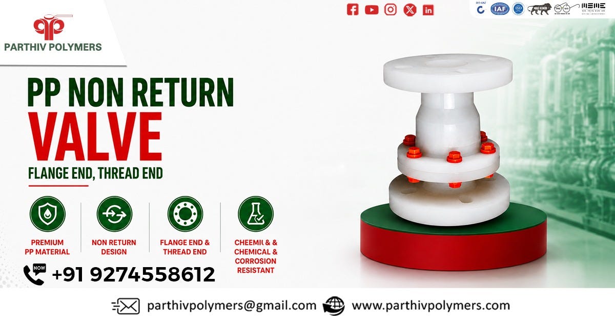 PP Non Return Valve Flange End, Thread End In Assam
