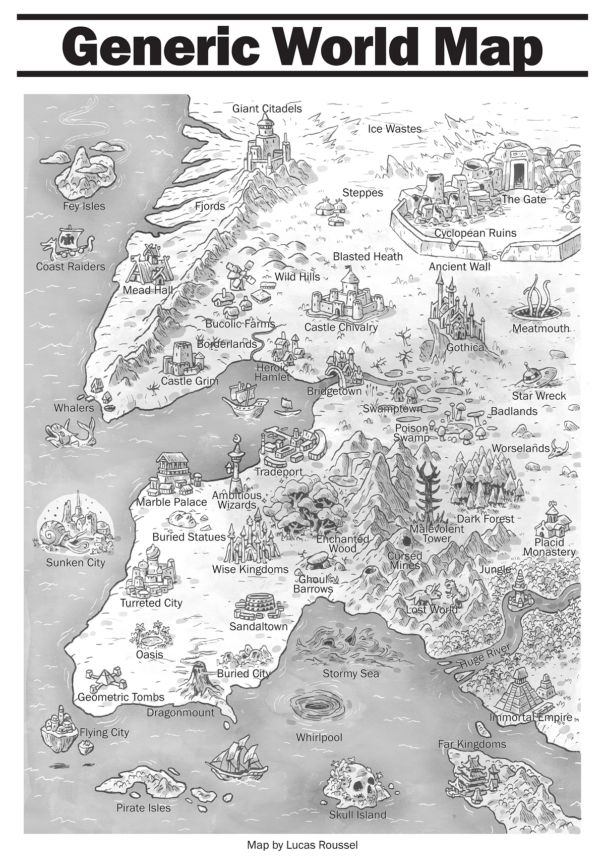 Fantasy world map