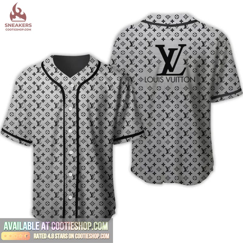Buy Louis Vuitton Grey Baseball Jersey Shirt Lv Luxury Clothing Clothes  Sport For Men Women 130 Mt, by Cootie Shop