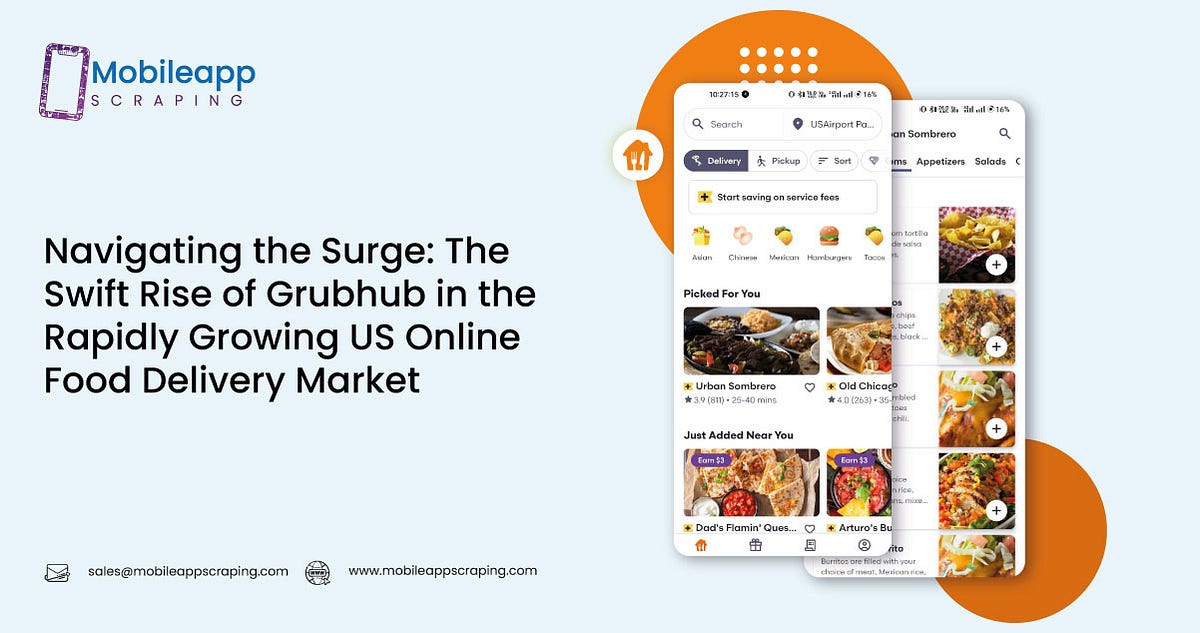 Scrape Grubhub Data Growing USA Online Food Delivery Market by