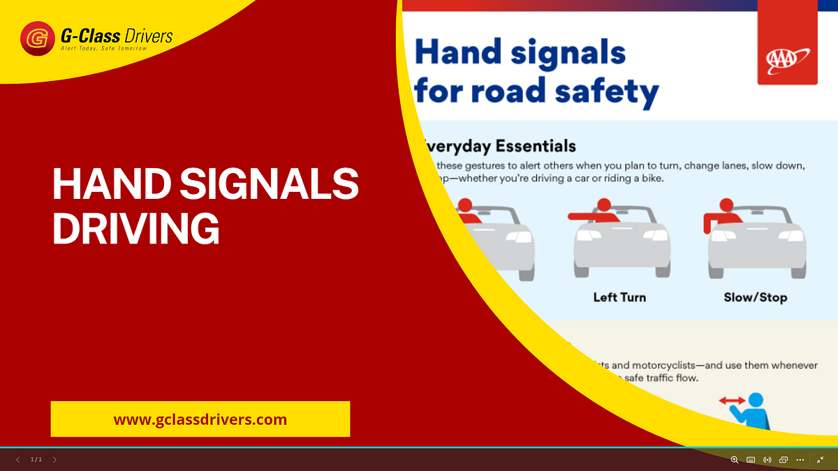 Explained Hand Signals Driving — Basic Hand Signals > GClass Drivers
