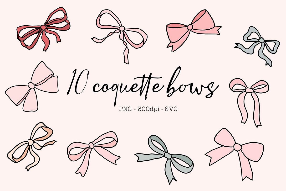 Coquette Bows Svg Cute Ribbons Vector Free | by Nebulacrafter | Aug