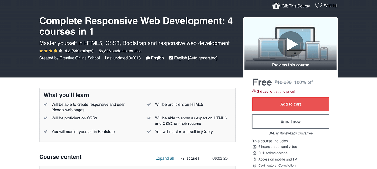 Complete Responsive Web Development: 4 courses in 1 | Free Premium ...