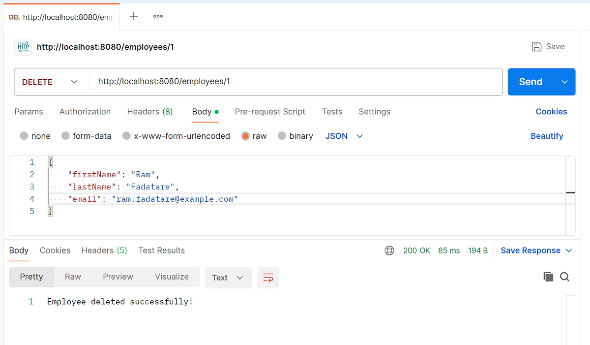 Chapter 20: Spring Boot DELETE REST API — @DeleteMapping Annotation ...