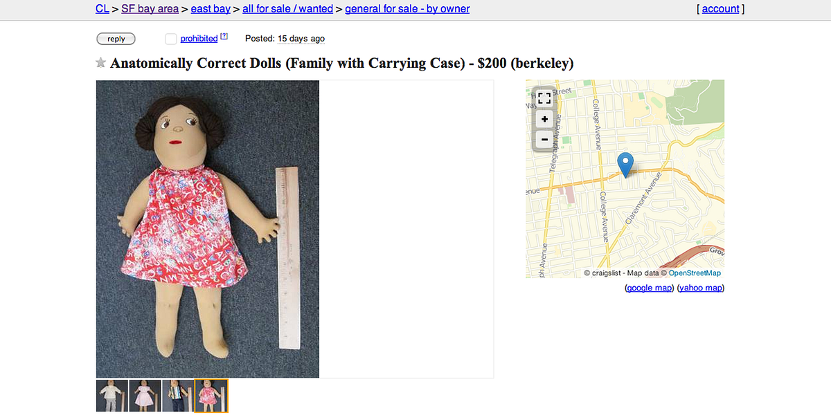 Anatomically Correct (Not Sex) Dolls for Sale on Craigslist — The Bold Italic — San Francisco
