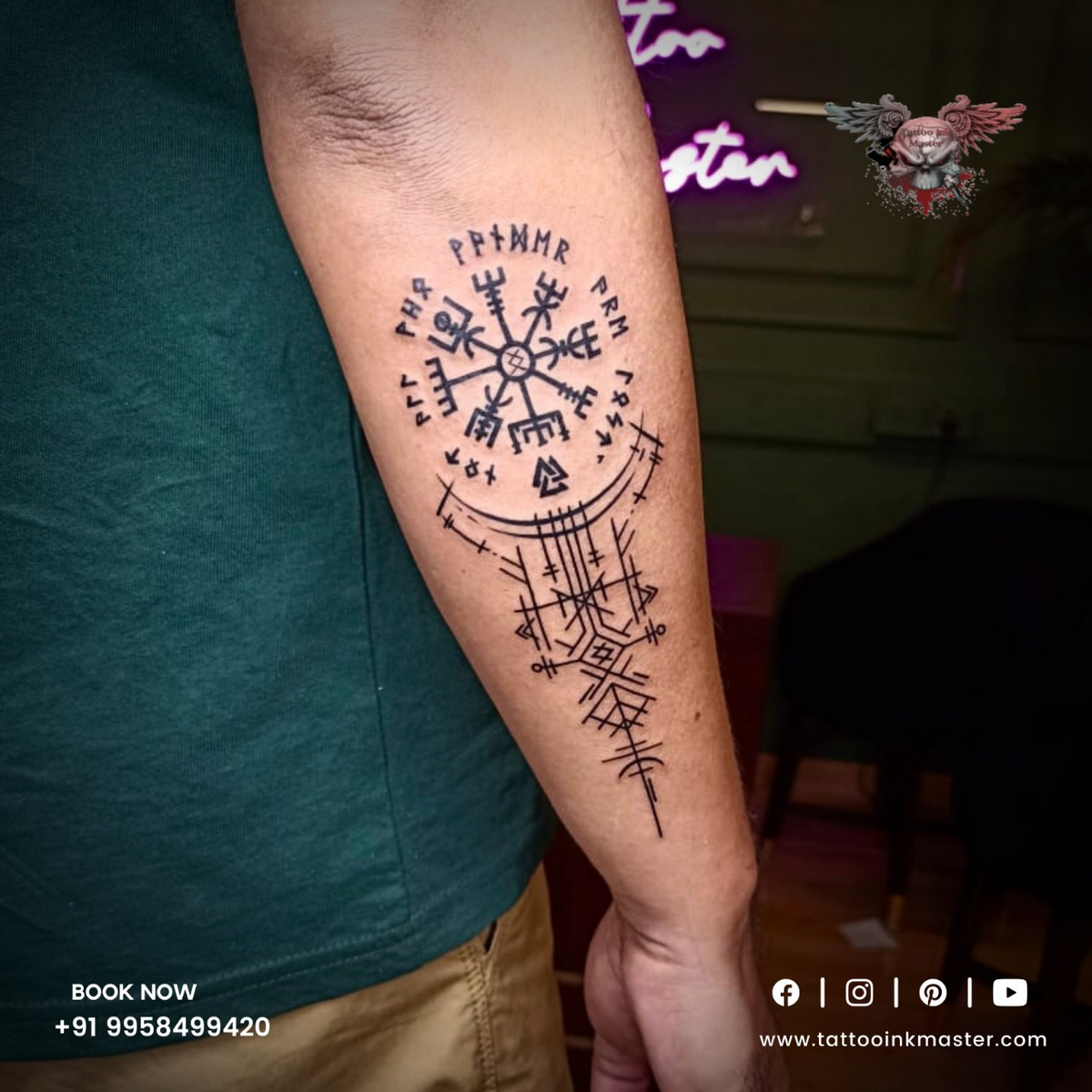 A personalised compass from a - Odditorium Tattoo Studio