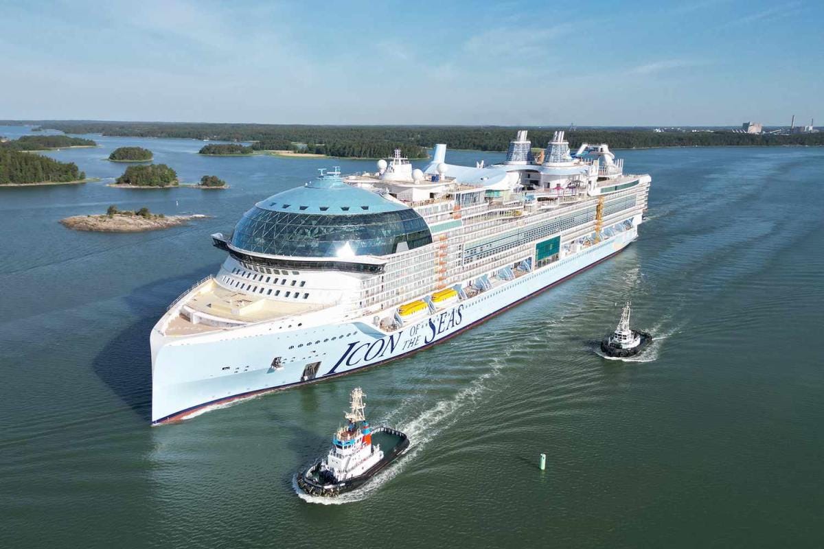 World S Largest Cruise Ship Sets Sail For The First Time In Initial Sea