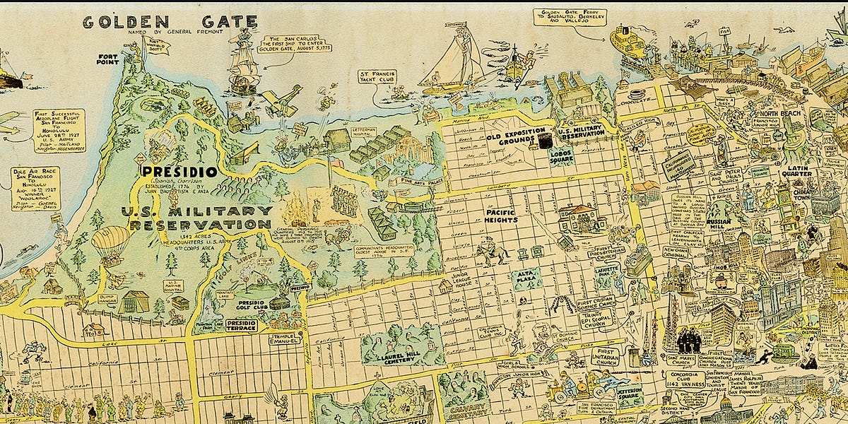 Image of: 1927 Cartoon Map of SF is Awesome and Adorable — The Bold Italic — San Francisco