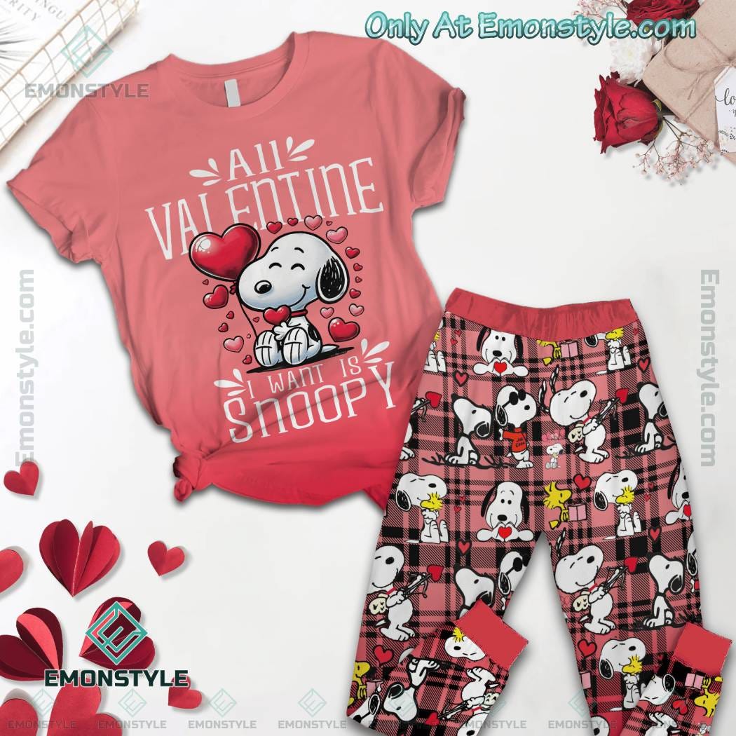 Dreaming of Love: All I Want is Snoopy Valentine's Day Pajama Set, by  Emonstyle Trends