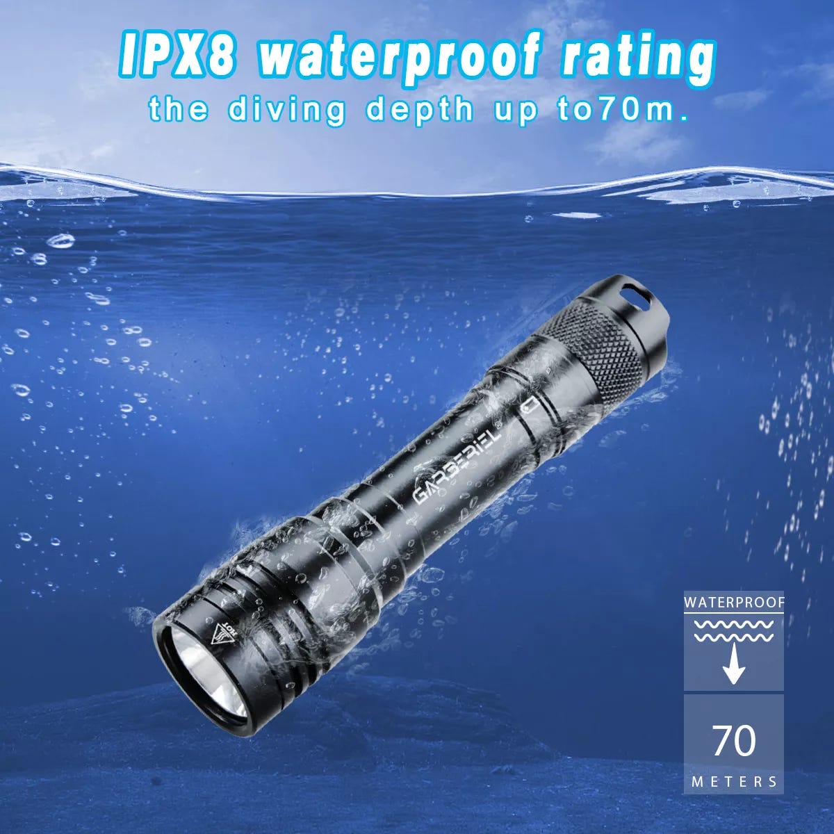 Surprise,Garberiel IPX8 Level Flashlight Your New Go to Diving Scuba