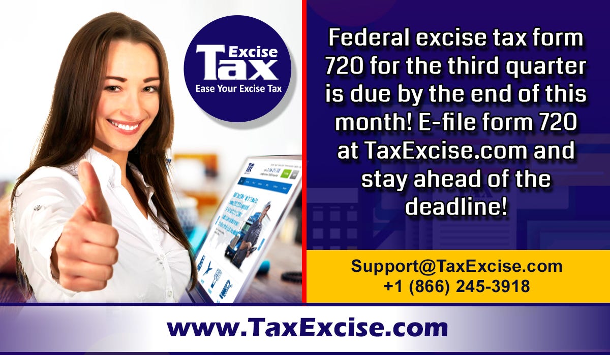 E-file Superfund Chemical Excise Taxes using Form 720 at TaxExcise.com!