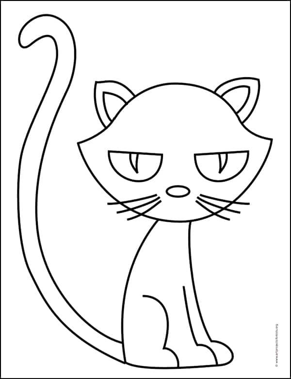 How to Draw a Black Cat (Cartoon)