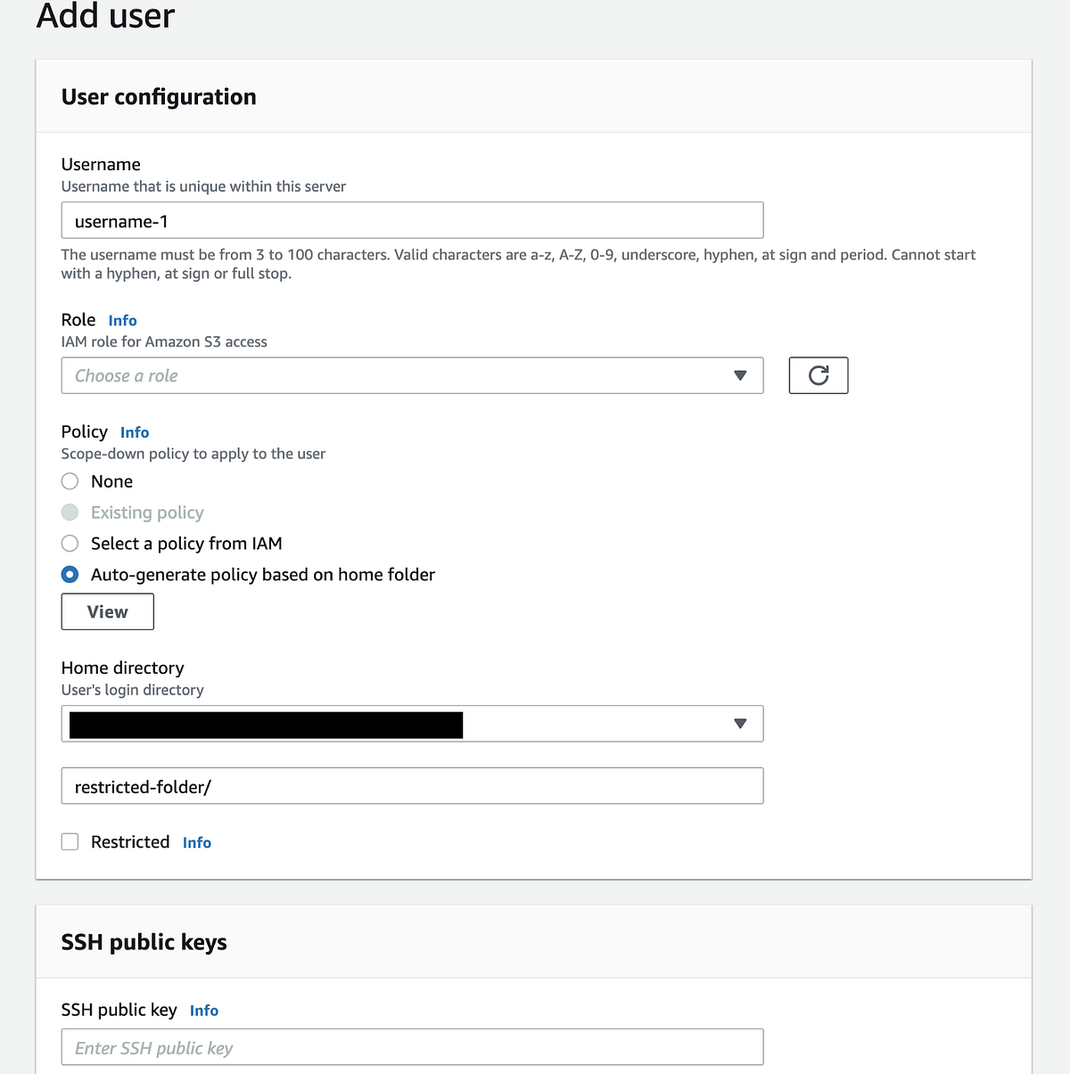 AWS Transfer Family — SFTP. Create a new s3 bucket for the root of