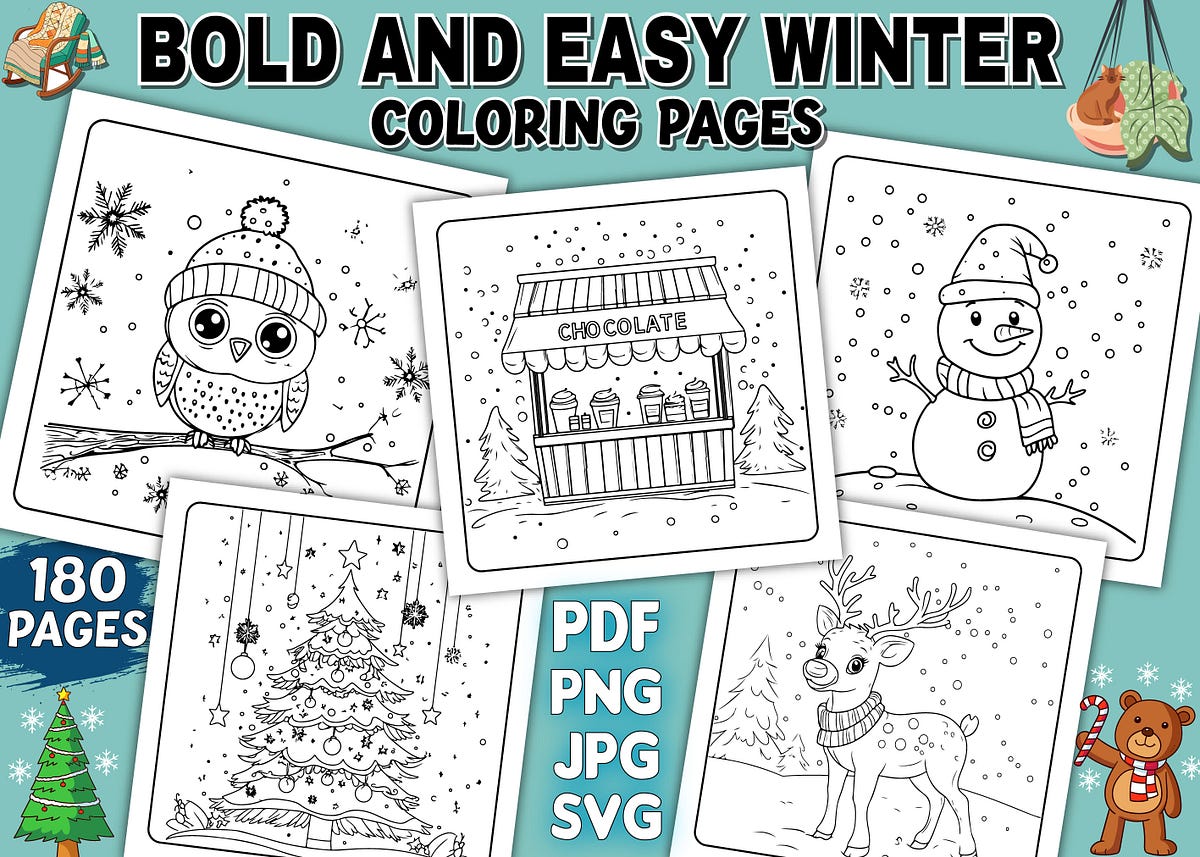 Bold and Easy Winter Coloring Pages Free | by Spectralseer | Sep, 2024 ...