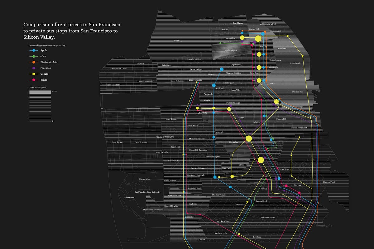 Map Shows SF Rent Prices vs. Shuttle Locations — The Bold Italic — San Francisco