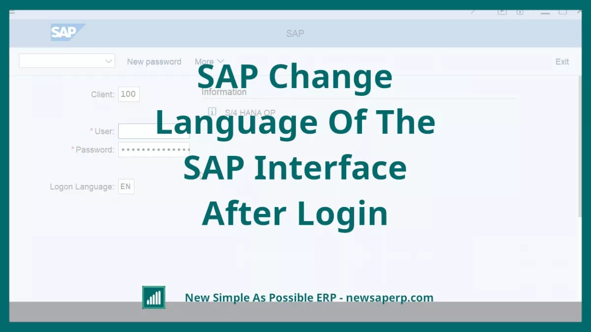 SAP Change Language Of The SAP Interface After Login | by YB Digital |  Medium
