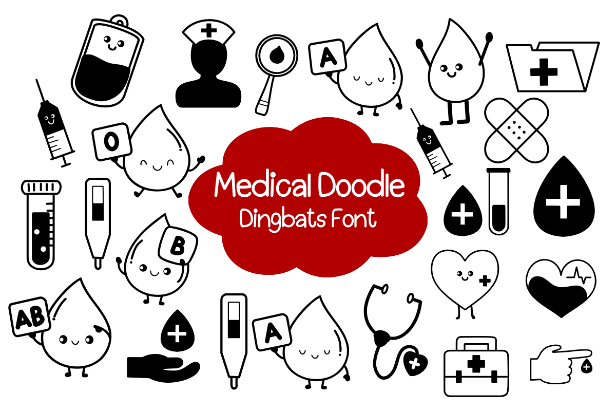 Medical Doodle Font (Dingbats Fonts) | by Vectorval | Apr, 2024 | Medium