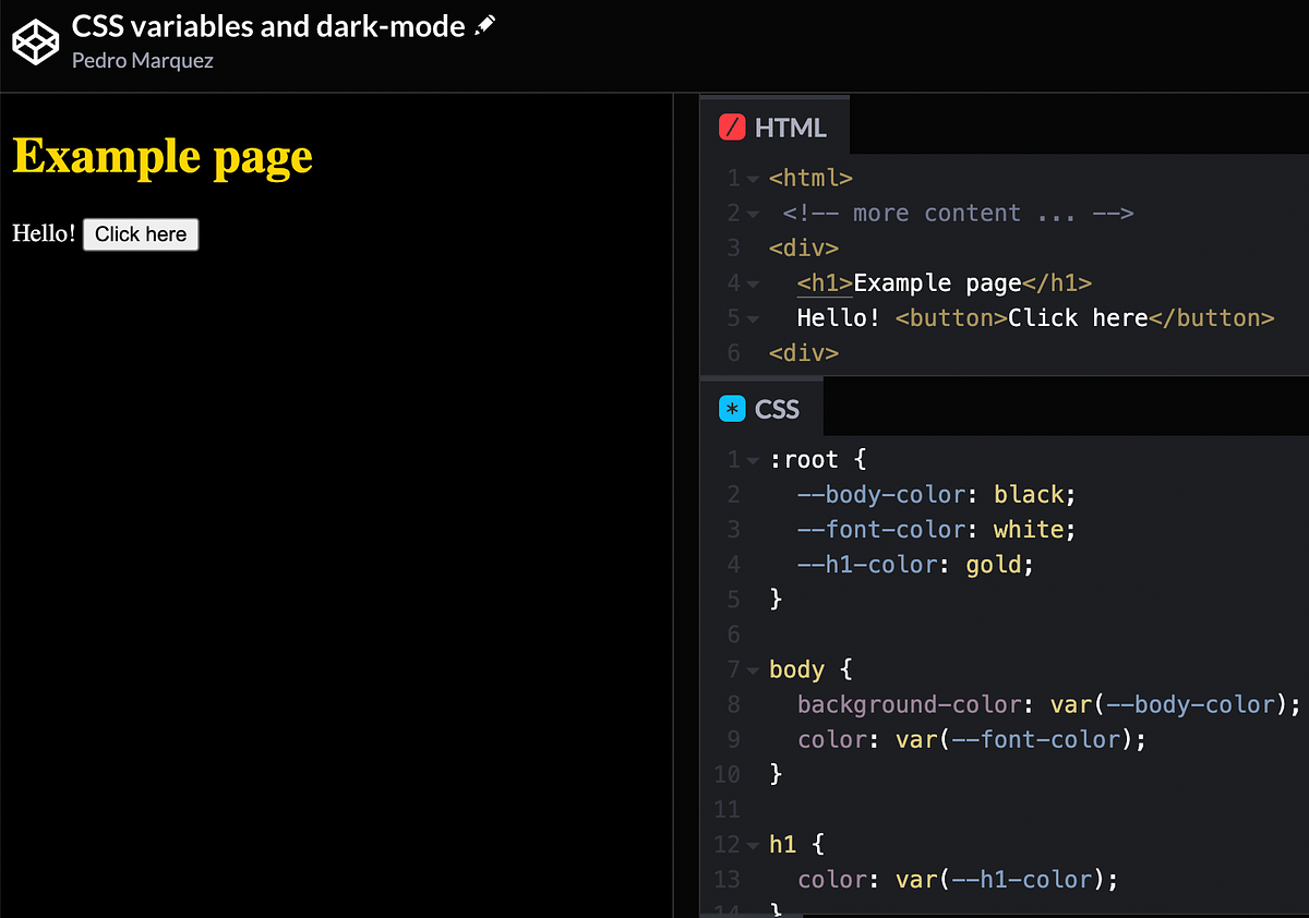 Building a dark-mode theme with CSS variables | by Pedro Fernando ...