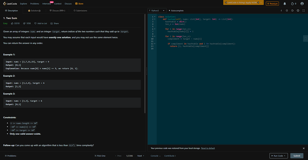 LeetCode 1. Two Sum Solutions | By Nicholas Wade | CodeX