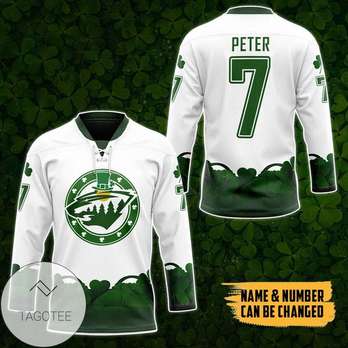 Minnesota Wild Men's Adidas 2020 St. Patrick's Day Custom Stitched NHL Jersey Green