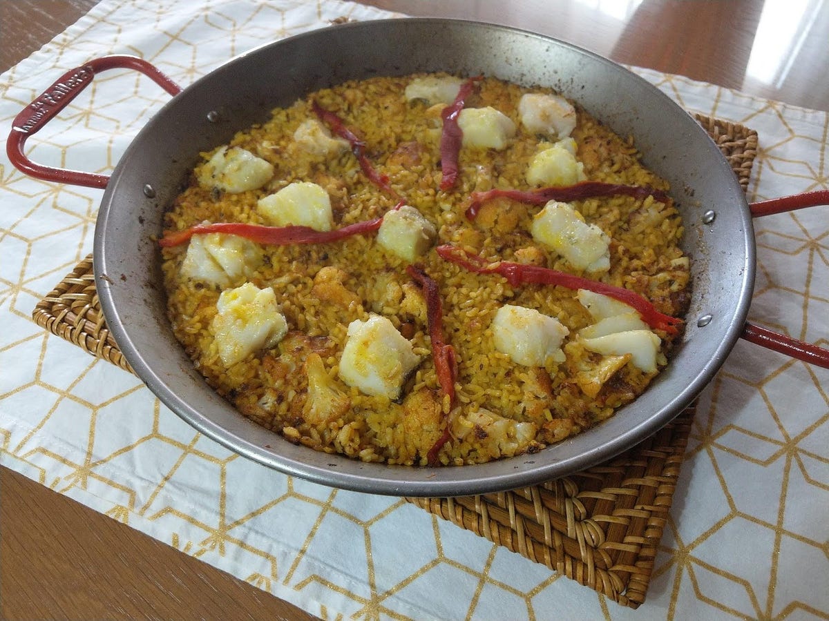 Paella de bacalao y coliflor. Ingredientes para 2 personas by Pepi