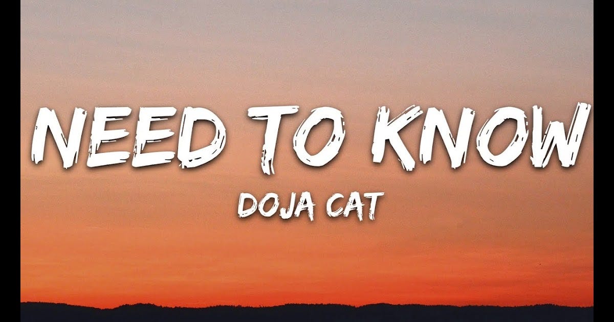 NEED TO KNOW LYRICS visual data 8