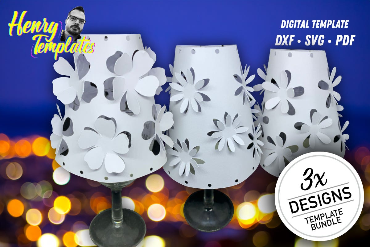 Wine Glass Lampshade Template — Flowers | by Izukumi | Mar, 2024 | Medium