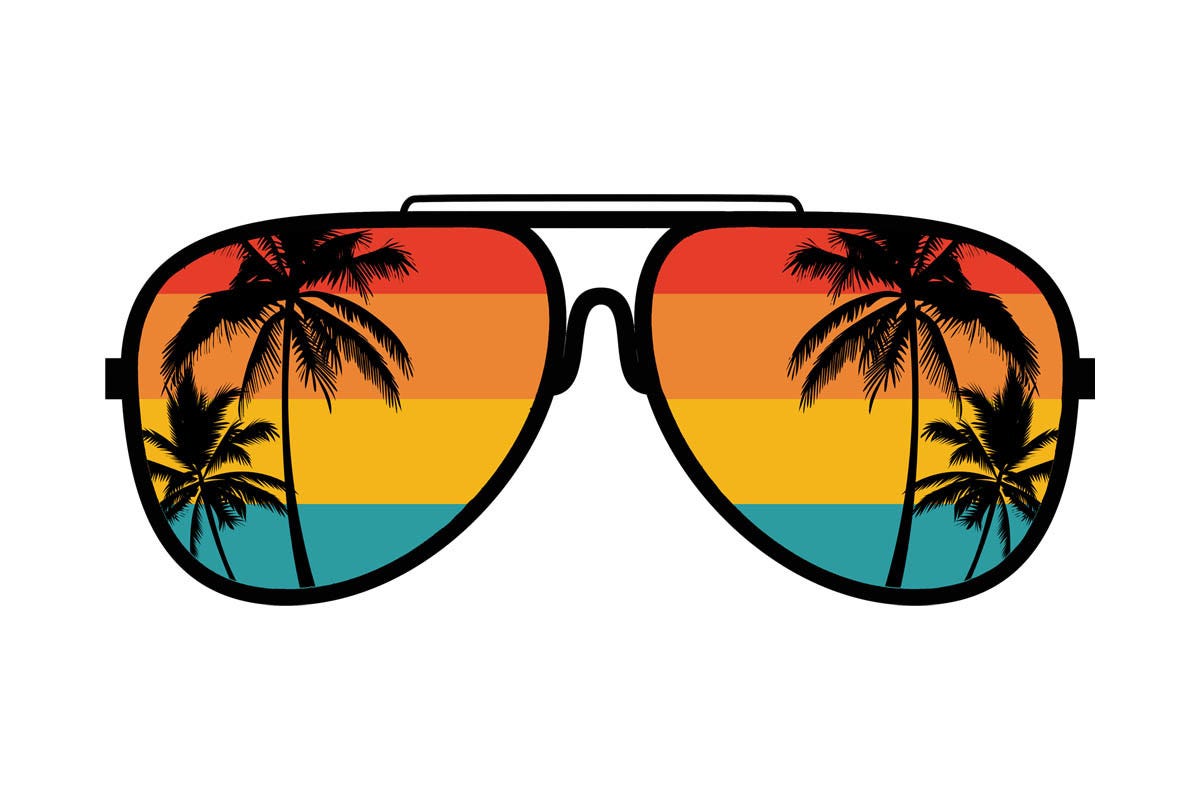 Beach Palm Tree Retro Sunglasses PNG SVG Free | by Andy Wong | Apr