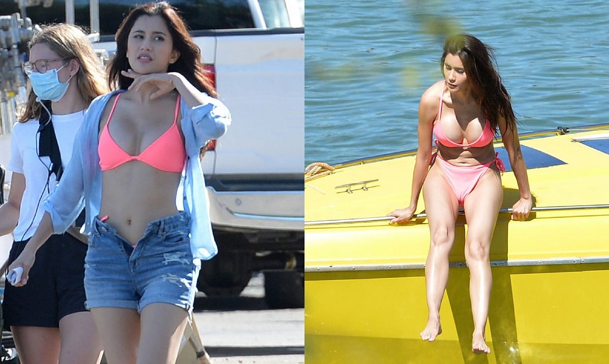 Praya Lundberg Flaunting Her Body In Pink Bikini On a Beach in Maui
