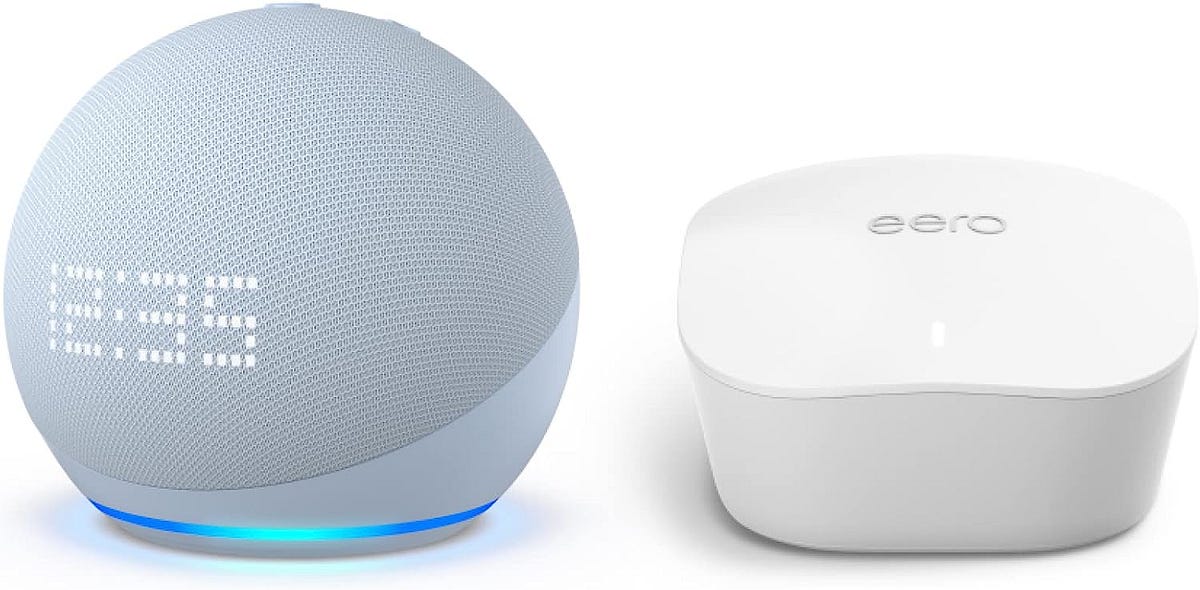 The Ultimate Smart Home Combo Echo Dot (5th Gen) with Clock Cloud Blue