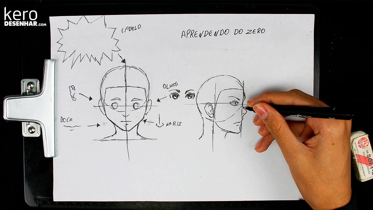Iniciantes】Como desenhar o rosto de um personagem chibi【dicas de olhos e  cabelos também】
