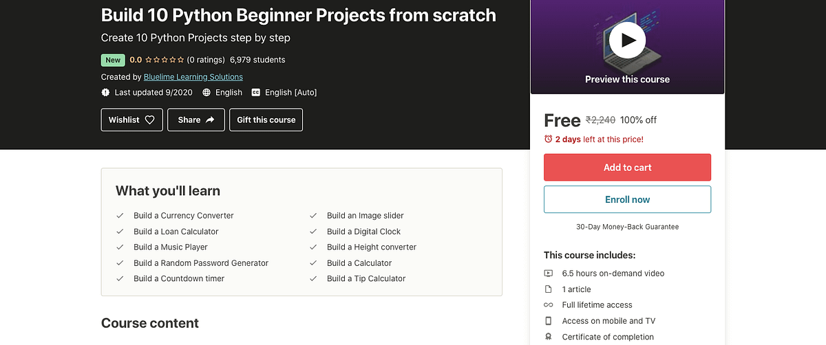Build 10 Python Beginner Projects from scratch | Free Certification ...