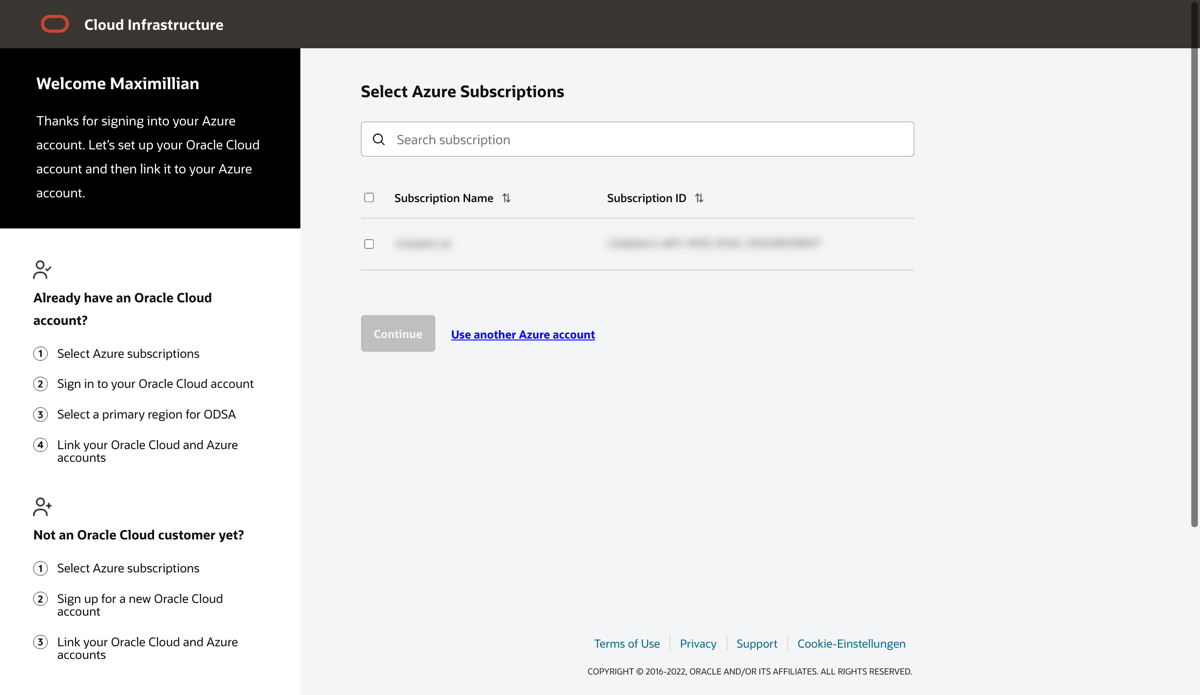A brief look at Oracle Database Service for Azure (ODSA)