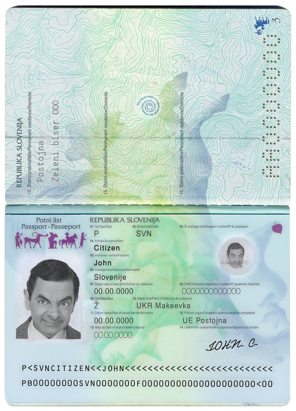 Authentic Slovenia PSD Passport Template - Editabledocscom - Medium