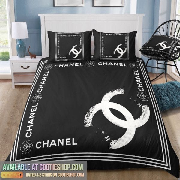 Chanel bedding, chanel bedroom decorations