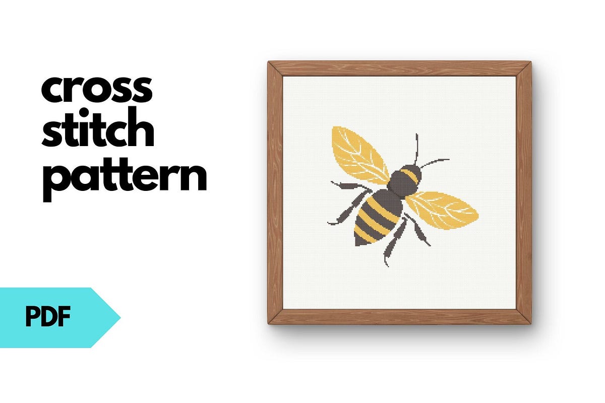 Minimalist Bee Cross Stitch Pattern (Cross Stitch Patterns) | by ...