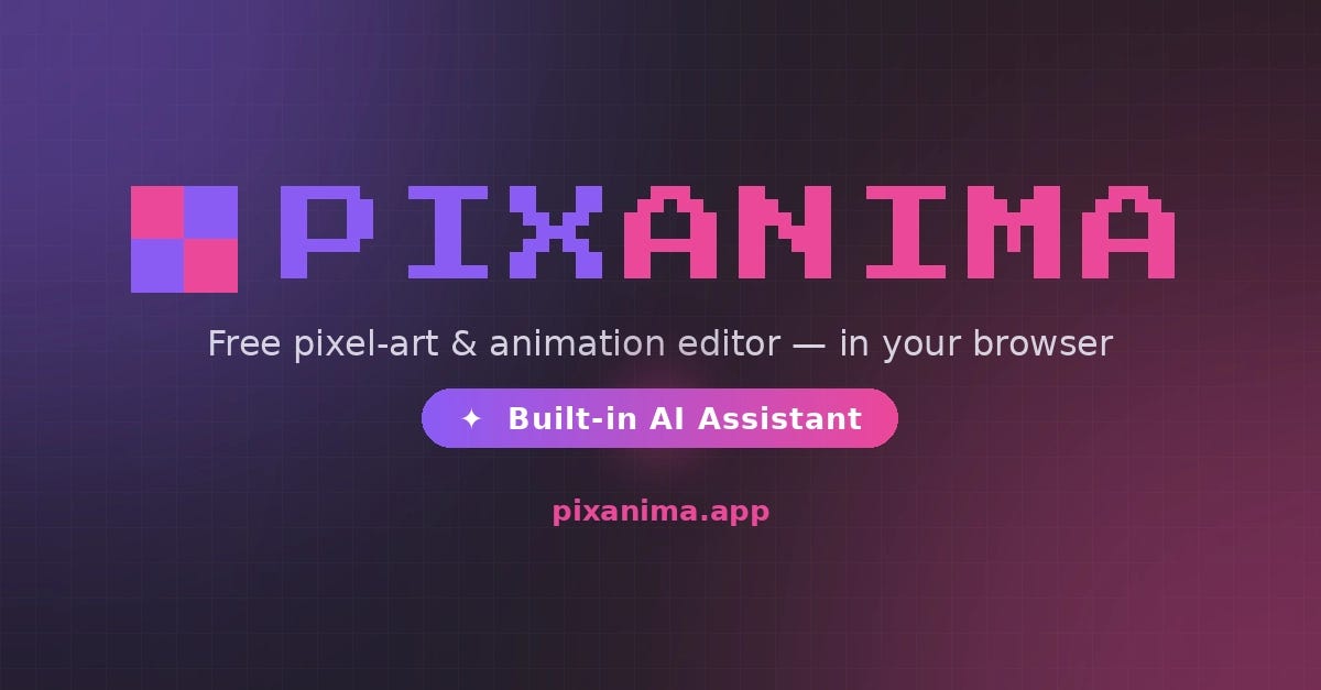 I built a browser-based pixel-art & animation editor with Vue, Laravel and AI
