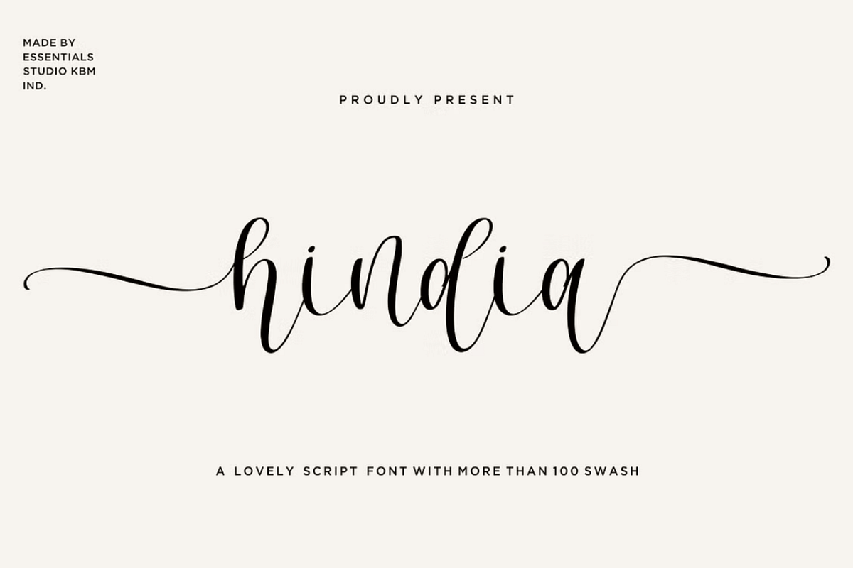 Hindia Font (Script Fonts) by Arttechtom Apr, 2025 Medium
