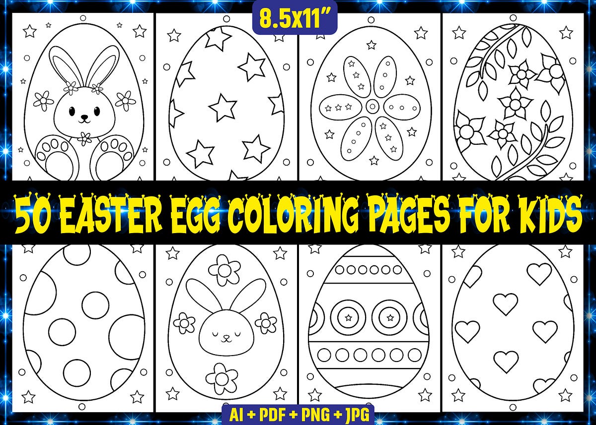 50 Easter Egg Coloring Pages for Kids | by Izukumi | Mar, 2024 | Medium
