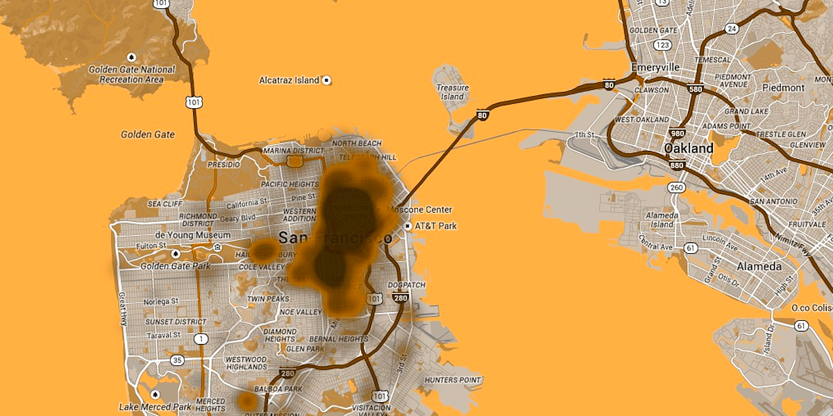 Image of: Map Shows How Likely You Are to Step in Poop — The Bold Italic — San Francisco