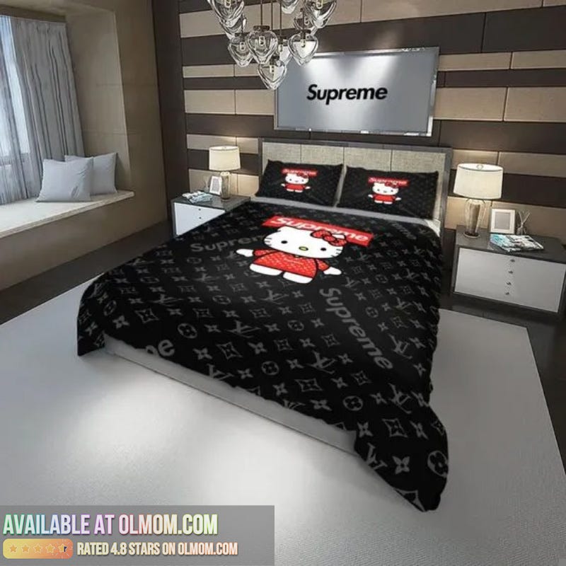 Louis Vuitton Supreme Hello Kitty Luxury Brand High-End Bedding Set Lv Hom  #bedding set #home decor, by son nguyen