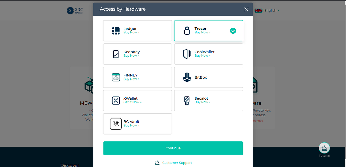 How to use XDC  Wallet with Trezor and store your XDC and XRC20