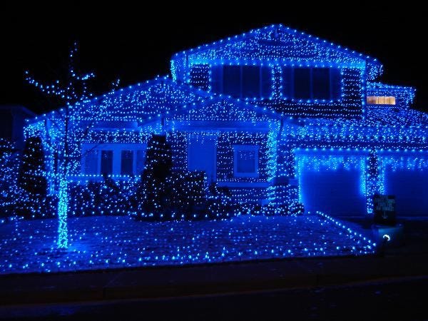 Blue, Blue Blue Blue Christmas. Blue LED Christmas lights are