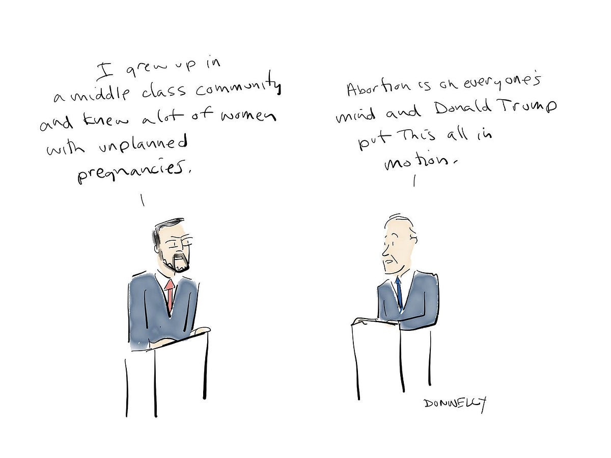 Live-Drawing The VP Debate, 2024. Civil on the surface, seething… | by ...